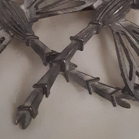 Double Dragonfly (Pewter?) Pin Brooch - Picture 3 of 7